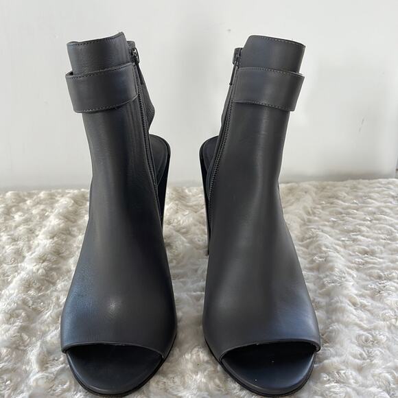 Vince Leather Ankle Boots Peep-Toes Gray Size 10M - Picture 5 of 14